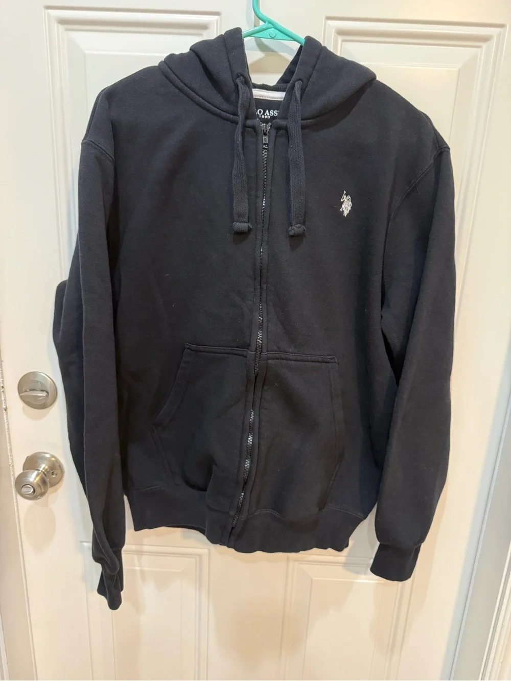 U.S. Polo Assn. Black Full-Zip Hooded Sweatshirt